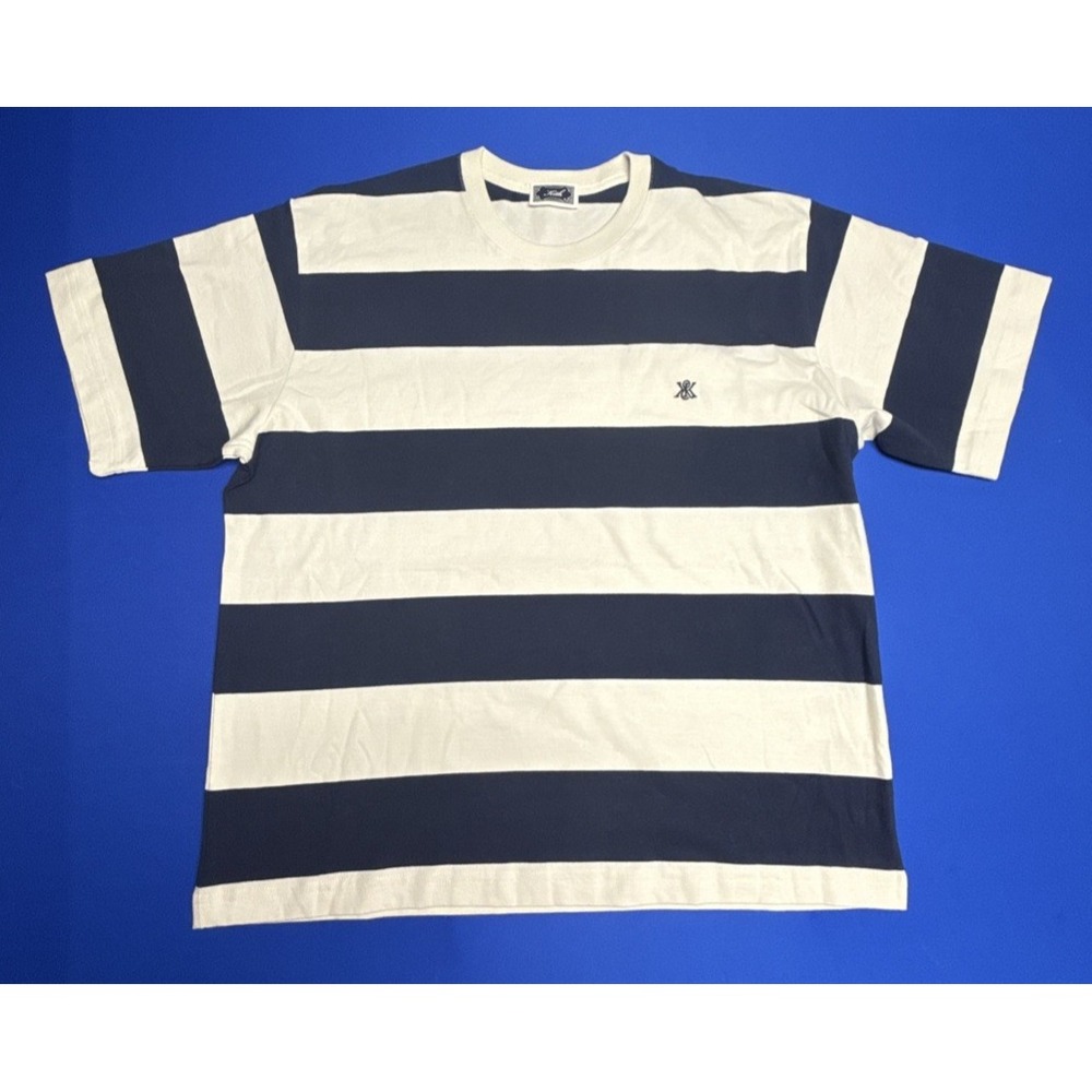 Kith Stripe Alex II Boxy Tee Sandrift khma030127-104 Men's Medium Apparel